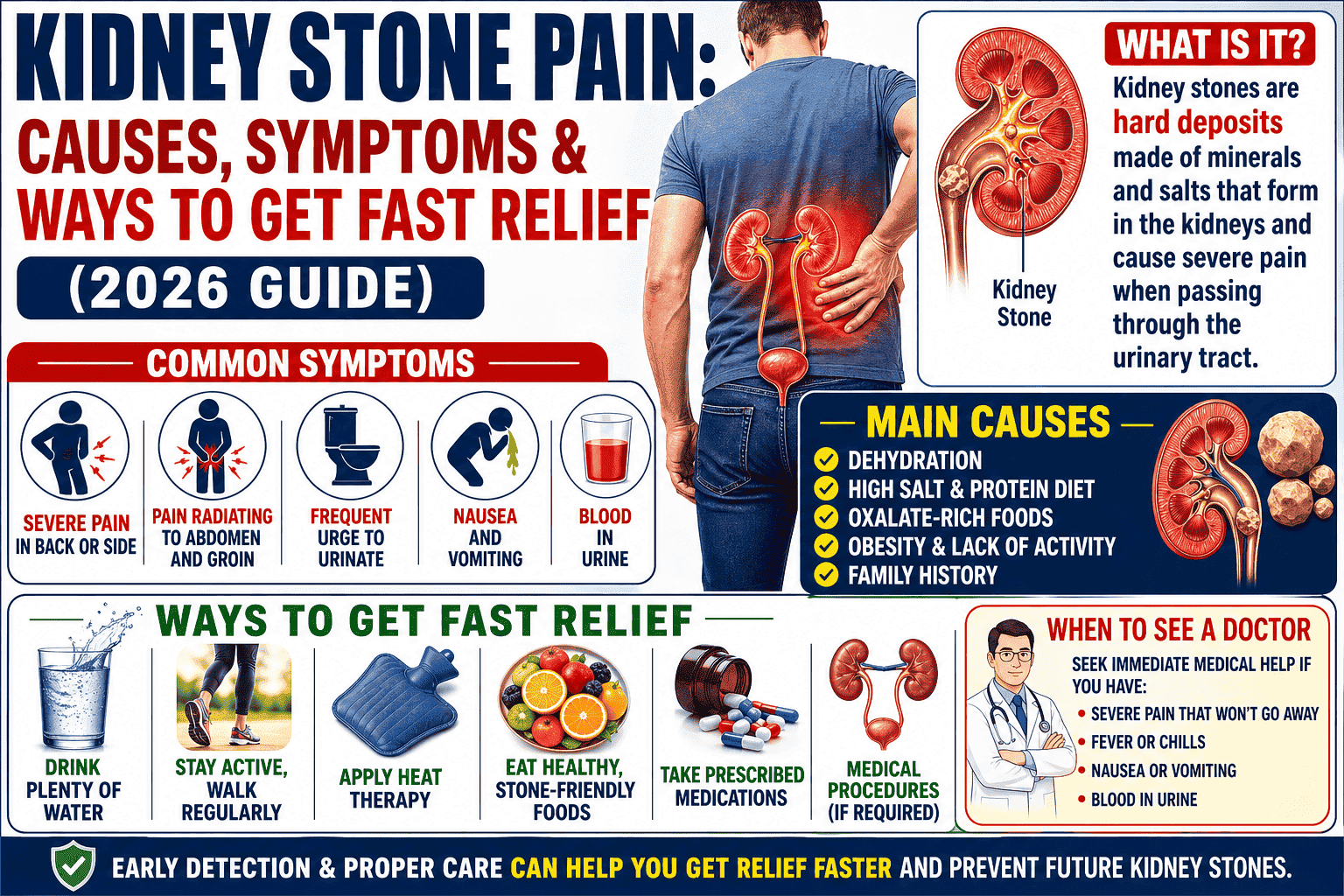 Men Stone Problem Kidney Stone Pain: 7 Fast Relief Tips, Symptoms & Treatment Guide (2026)